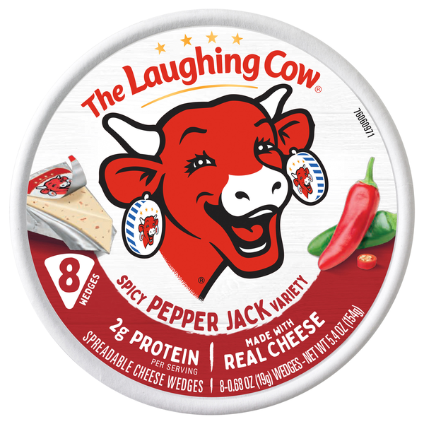 The Laughing Cow Creamy Spicy Pepper Jack Spreadable Cheese Wedges - 8 ct