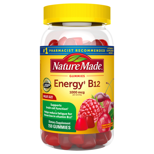 Nature Made Energy B12 1000 mcg Supplement Gummies Cherry & Mixed Berry