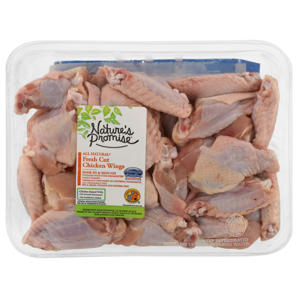 Nature's Promise All Natural Bone-In Skin-On Cut Chicken Wings Fresh
