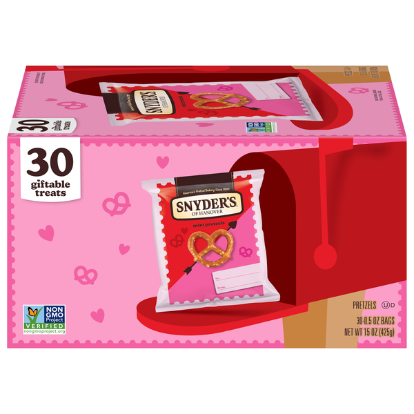 Snyder's of Hanover Mini Valentine Pretzel Snack Packs - 30 ct