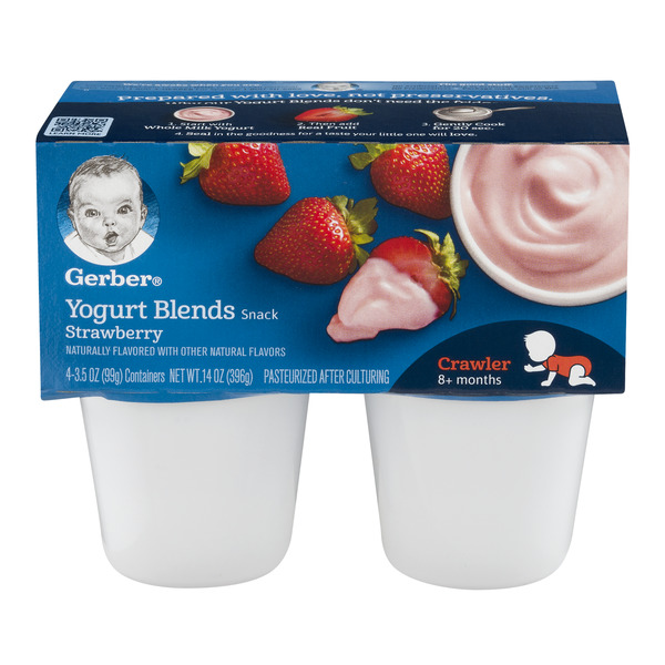 Save on Gerber Yogurt Blends Snack Strawberry 4 ct Order Online