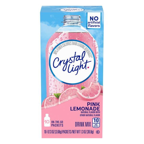 Crystal Light On The Go Packets Drink Mix Pink Lemonade - 10 ct