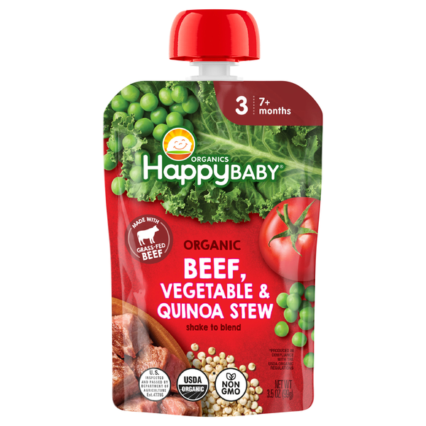 Happy Baby Organics 3 Baby Food Beef Vegetable & Quinoa Stew