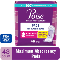 Poise Fresh Protection Maximum Absorbency Incontinence Pads Regular Length