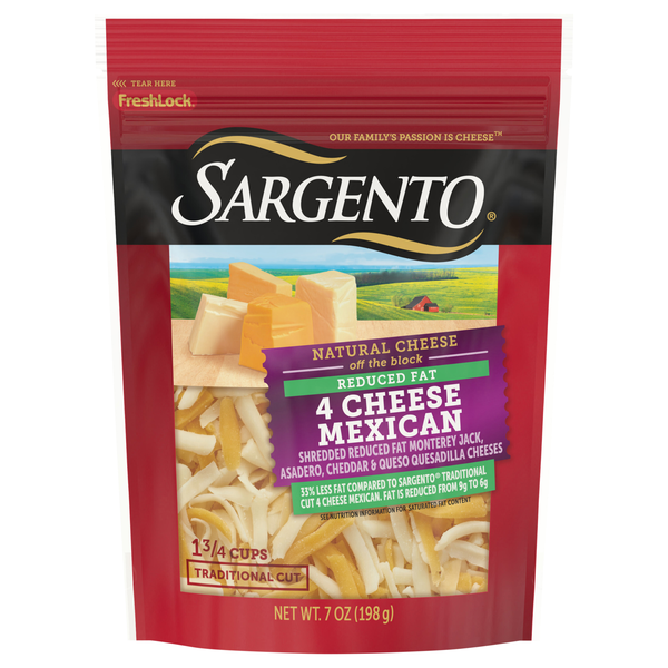 Sargento Reduced Fat Traditional Cut Shredded Mexican 4 Cheese Blend