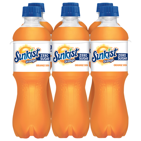 Sunkist Zero Sugar Orange Soda - 6 pk
