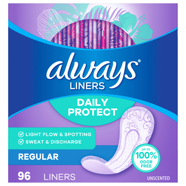 Always Daily Protect Regular Length Unscented Liners