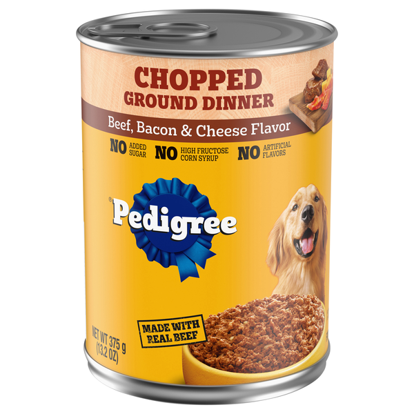 PEDIGREE Chopped Ground Dinner Beef Bacon & Cheese Adult Wet Dog Food