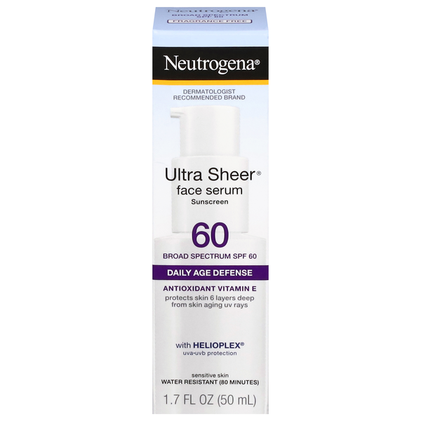 Neutrogena Ultra Sheer Moisturizing Face Serum Sunscreen SPF 60+