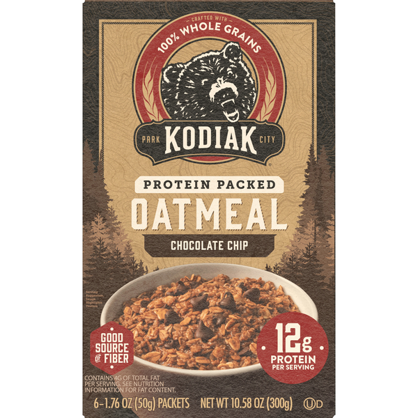 Kodiak Chocolate Chip Protein-Packed Hearty Instant Oatmeal - 6 ct