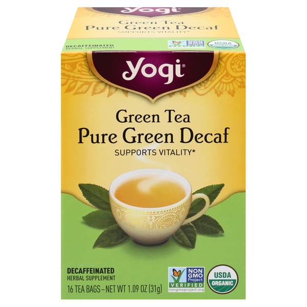 Save On Yogi Pure Green Decaf Herbal - Organic Tea Bag Save On Yogi Pure Green Decaf Herbal - Organic Tea Bag