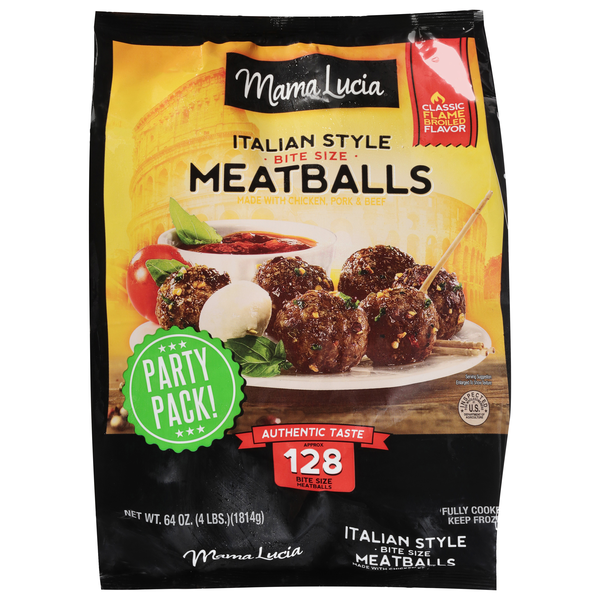 Mama Lucia Bite Size Italian Style Meatballs - apx 128 ct Frozen
