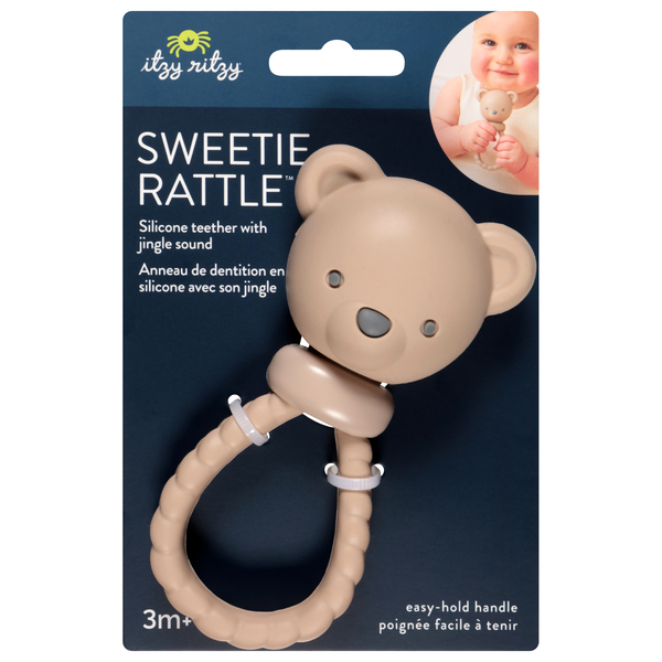 Itzy Ritzy Sweetie Rattle Silicone Teether with Jingle Sound 3m+