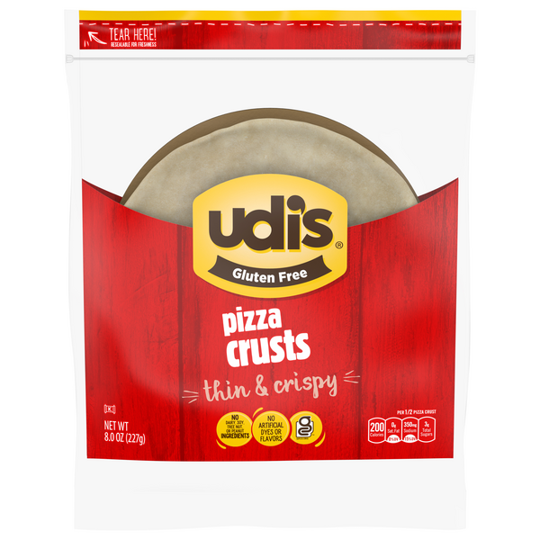 Save on Udi's Gluten Free Pizza Crusts Thin & Crispy Frozen 2 ct