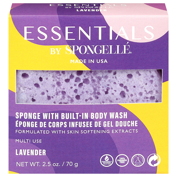 Spongelle Essentials Lavender Sponge with Built-In Body Wash