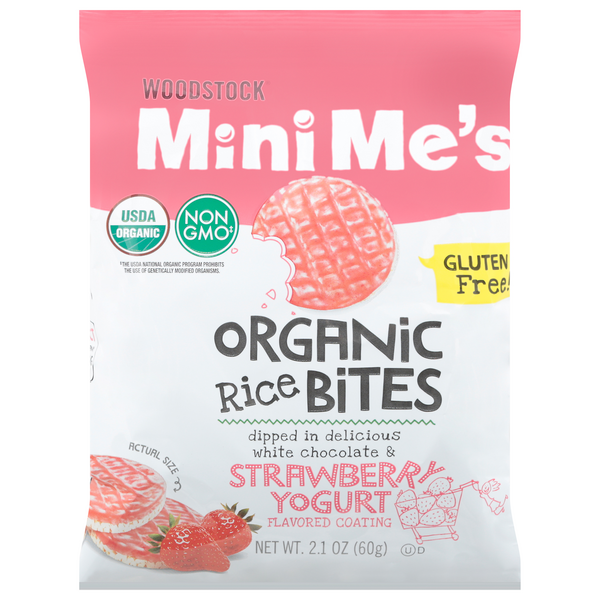 Woodstock Mini Me's Rice Bites Strawberry Yogurt Gluten Free Organic