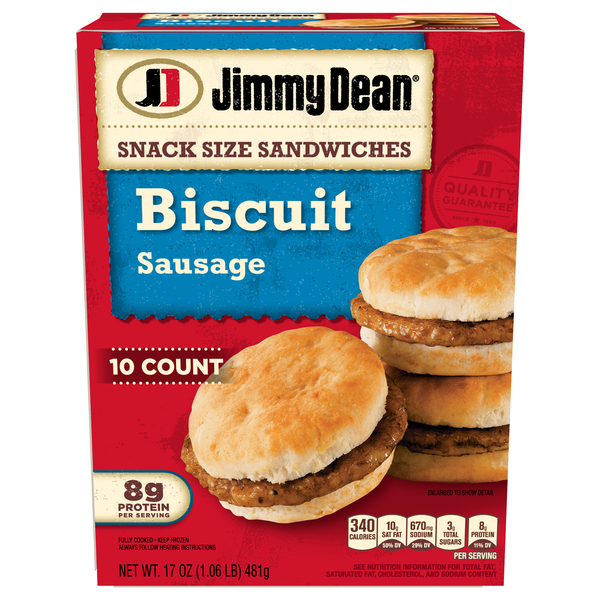 Jimmy Dean Sausage Biscuit Sandwiches Snack Size - 10 ct