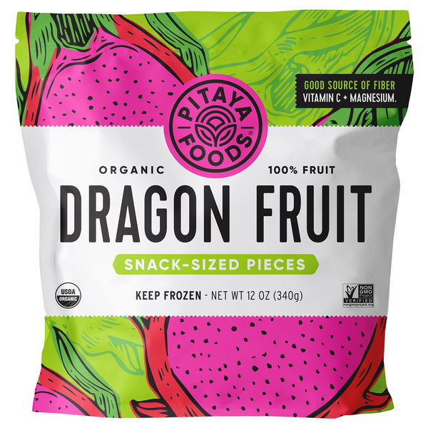 Pitaya Foods Organic Dragon Fruit Snack Sized Pieces Frozen