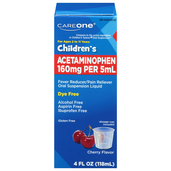 CareOne Children's Acetaminophen Cherry Flavor Oral Suspension