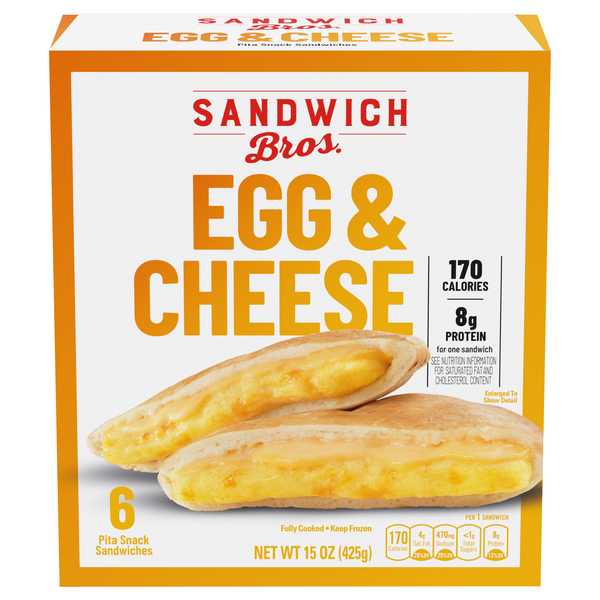 Sandwich Bros. Egg & Cheese Pita Snack Sandwiches - 6 ct