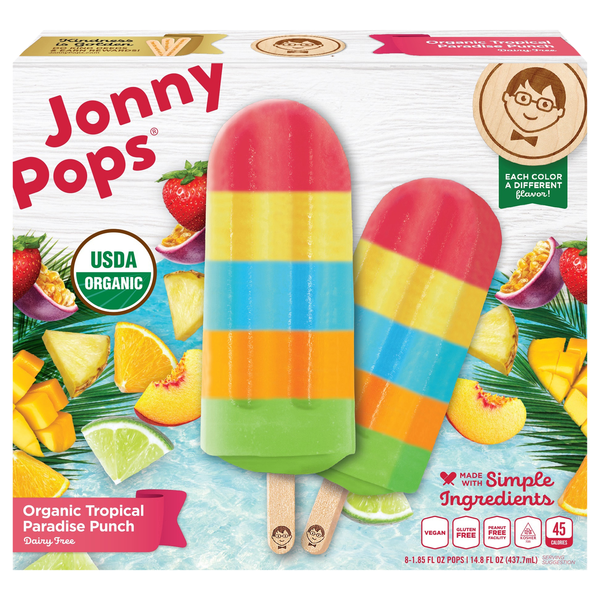 JonnyPops Organic Tropical Paradise Punch Pops - 8 ct Frozen