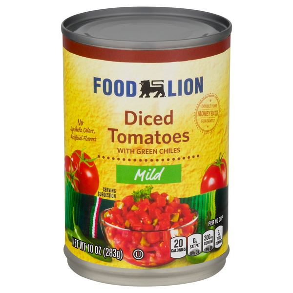 Food Lion Mild Diced Tomatoes with Green Chiles