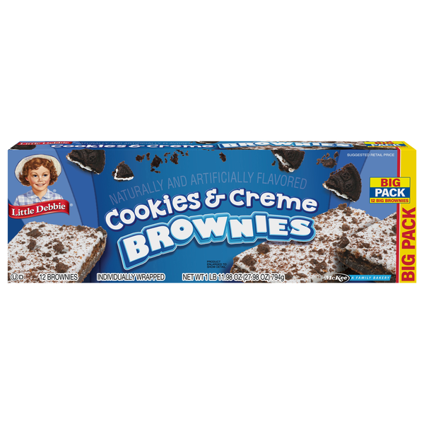 Little Debbie Cookies & Creme Brownies - 12 ct