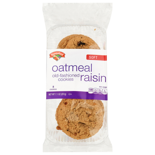 Hannaford Soft Old Fashioned Oatmeal Raisin Cookies - 8 ct