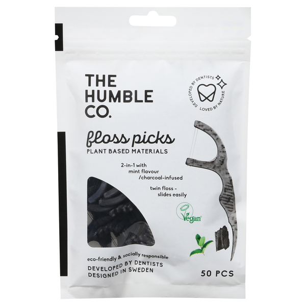 The Humble Co. Mint Charcoal-Infused Floss Picks