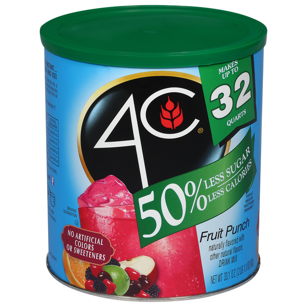4C Less Sugar Fruit Punch Drink Mix