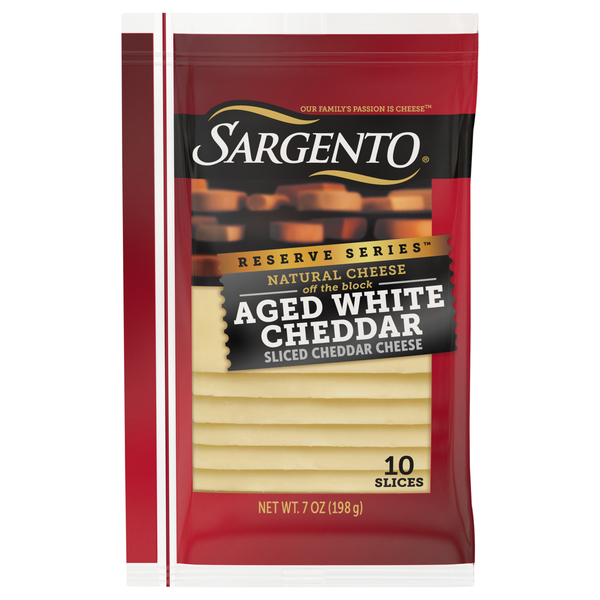 Sargento Reserve Series Natural Aged White Cheddar Cheese Slices - 10 ct