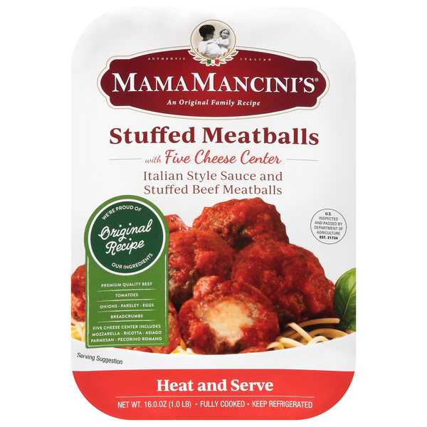 Mama Mancini's Stuffed Beef Meatballs with Five Cheese Center Fresh
