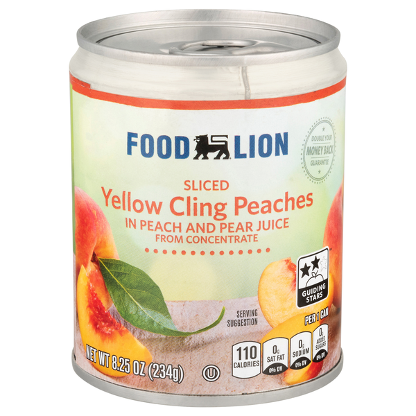 Food Lion Sliced Yellow Cling Peaches in Peach & Pear Juice