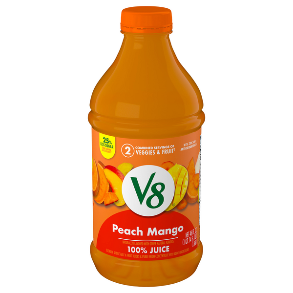 V8 V-Fusion 100% Peach Mango Juice No Sugar Added