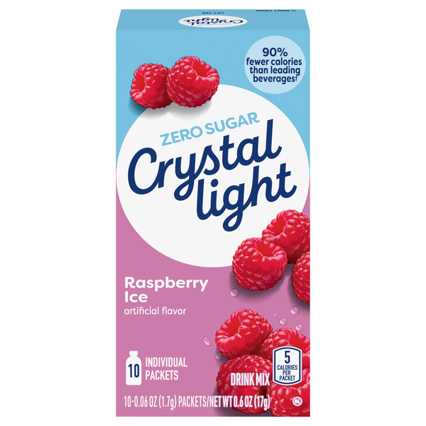 Crystal Light Raspberry Ice Drink Mix Packets - 10 ct