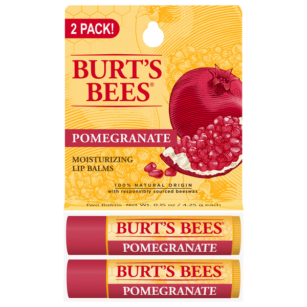 Burt's Bees Pomegranate Moisturizing Lip Balm - 2 ct