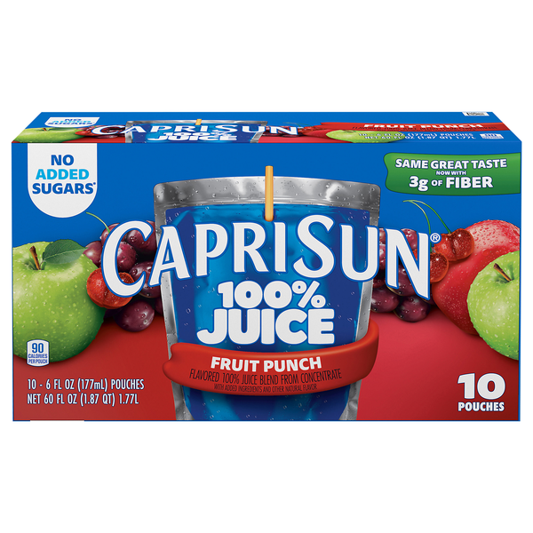 Capri Sun 100% Fruit Punch Juice Drink Pouches - 10 pk