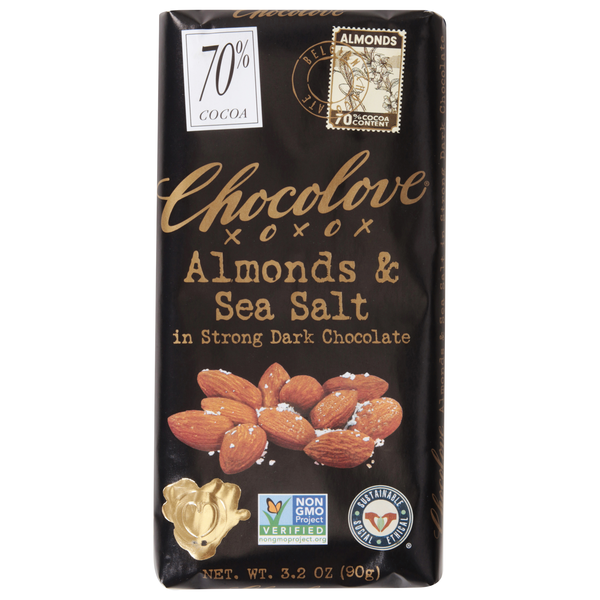 Chocolove Gluten Free Almonds & Sea Salt Dark Chocolate Candy Bar
