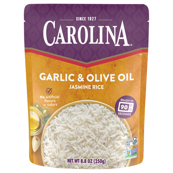 Carolina 90 Second Microwave Garlic & Olive Oil Flavored Jasmine Rice