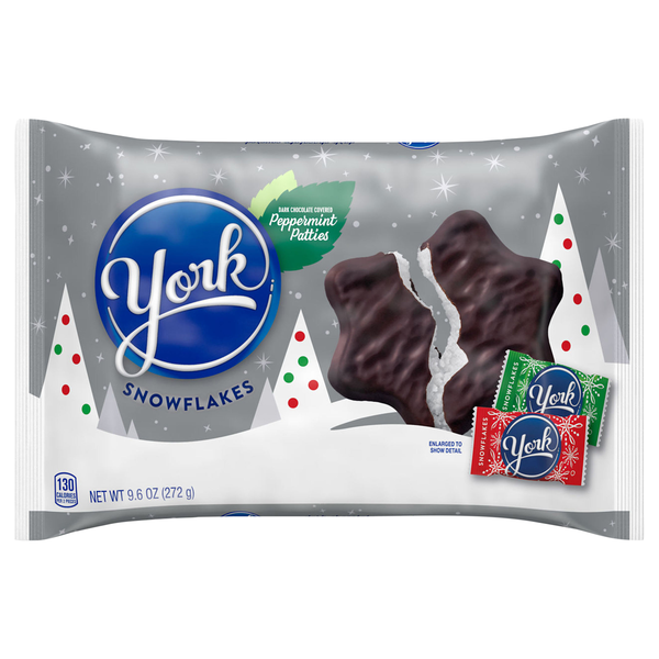 York Dark Chocolate Peppermint Patties Snowflakes Christmas Candy