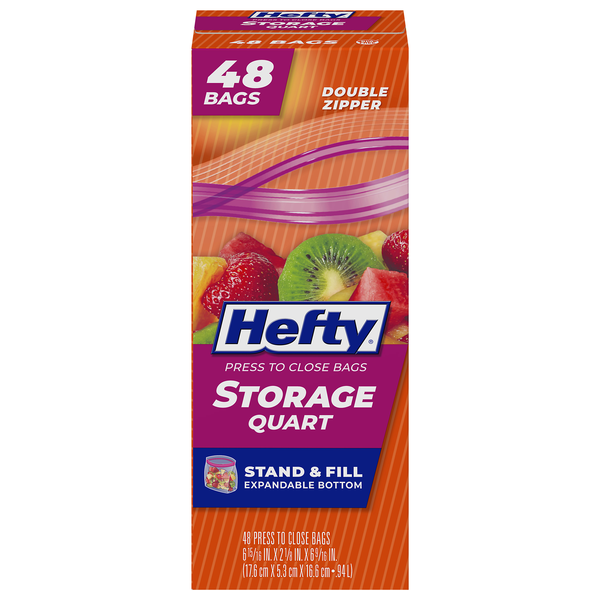 Hefty Double Zipper Quart Freezer Bags