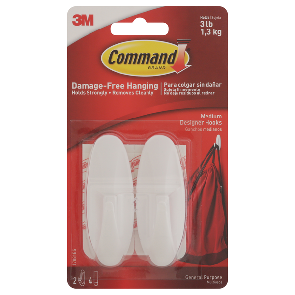 Command Designer Hooks White Medium