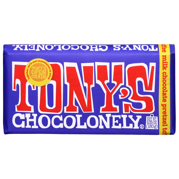 Tony's Chocolonely Milk Chocolate Pretzel & Toffee Candy Bar