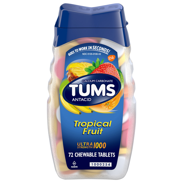 TUMS Tropical Fruit Ultra Strength 1000 Chewable Antacid Tablets