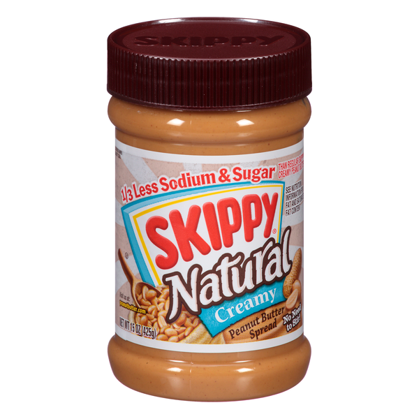 Skippy Natural 1/3 Less Sodium & Sugar Creamy Peanut Butter Spread
