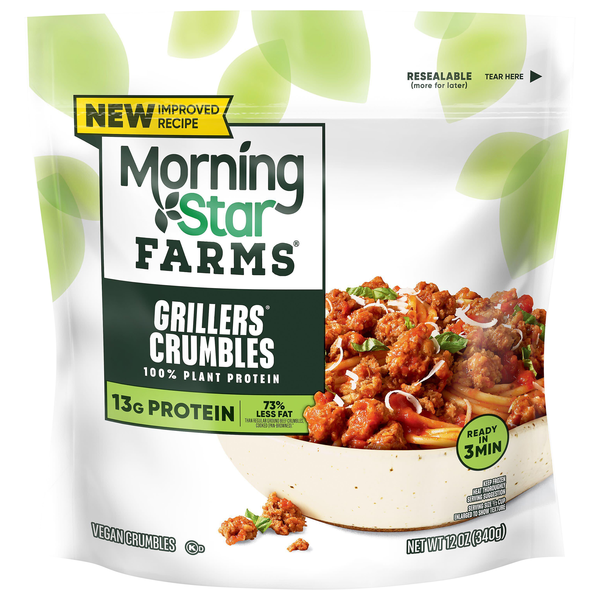 MorningStar Farms Meal Starters Vegan Veggie Grillers Crumbles Frozen