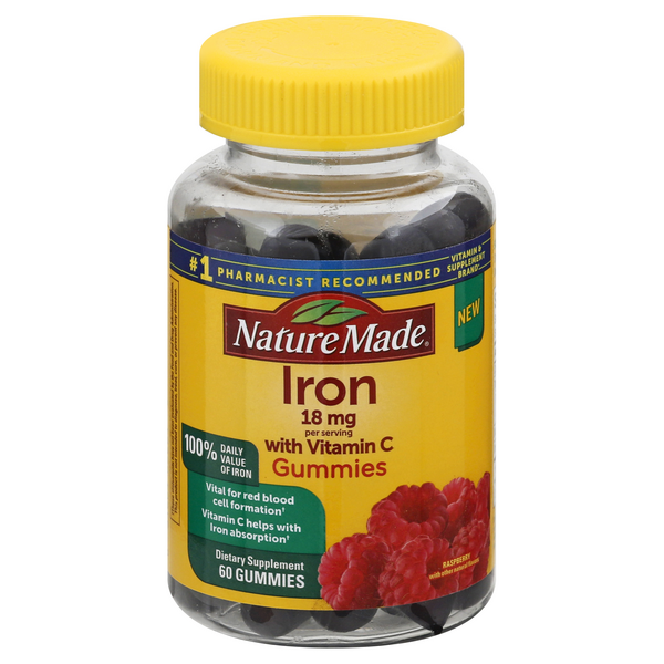 Save on Nature Made Iron 18 mg with Vitamin C Raspberry Gummies Order