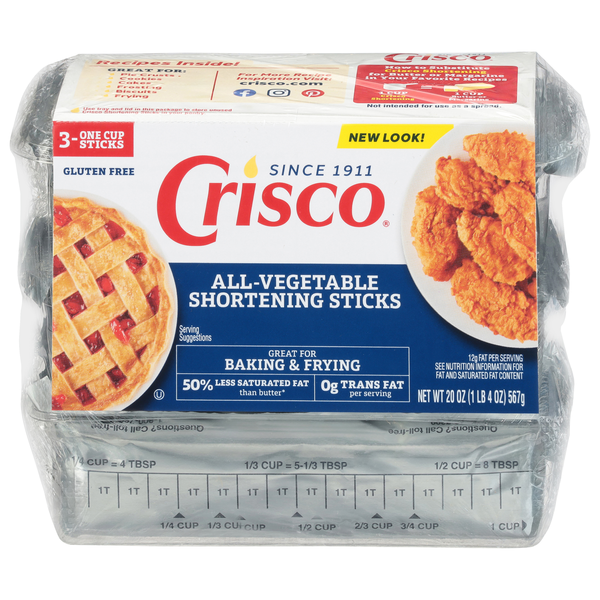 Crisco All-Vegetable Shortening Sticks - 3 ct
