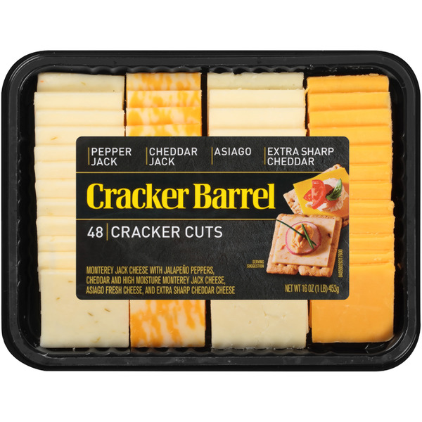 Save on Cracker Barrel Cracker Cuts Pepper Jack/Cheddar Jack/Asiago