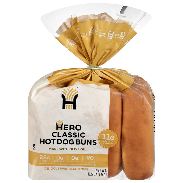 Hero Classic Hot Dog Buns - 8 ct